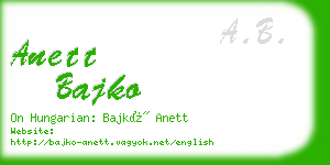 anett bajko business card