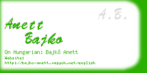 anett bajko business card